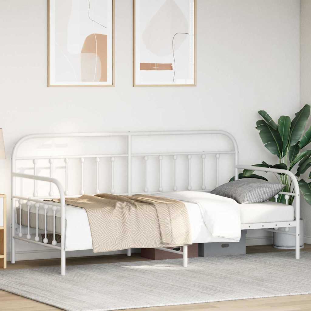 vidaXL Daybed Frame White 100 x 200 cm Powder-Coated Steel