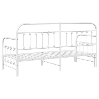 vidaXL Daybed Frame White 75 x 190 cm Powder-Coated Steel