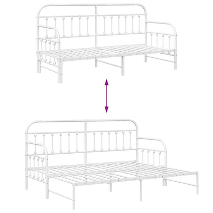 vidaXL Daybed Frame White 75 x 190 cm Powder-Coated Steel