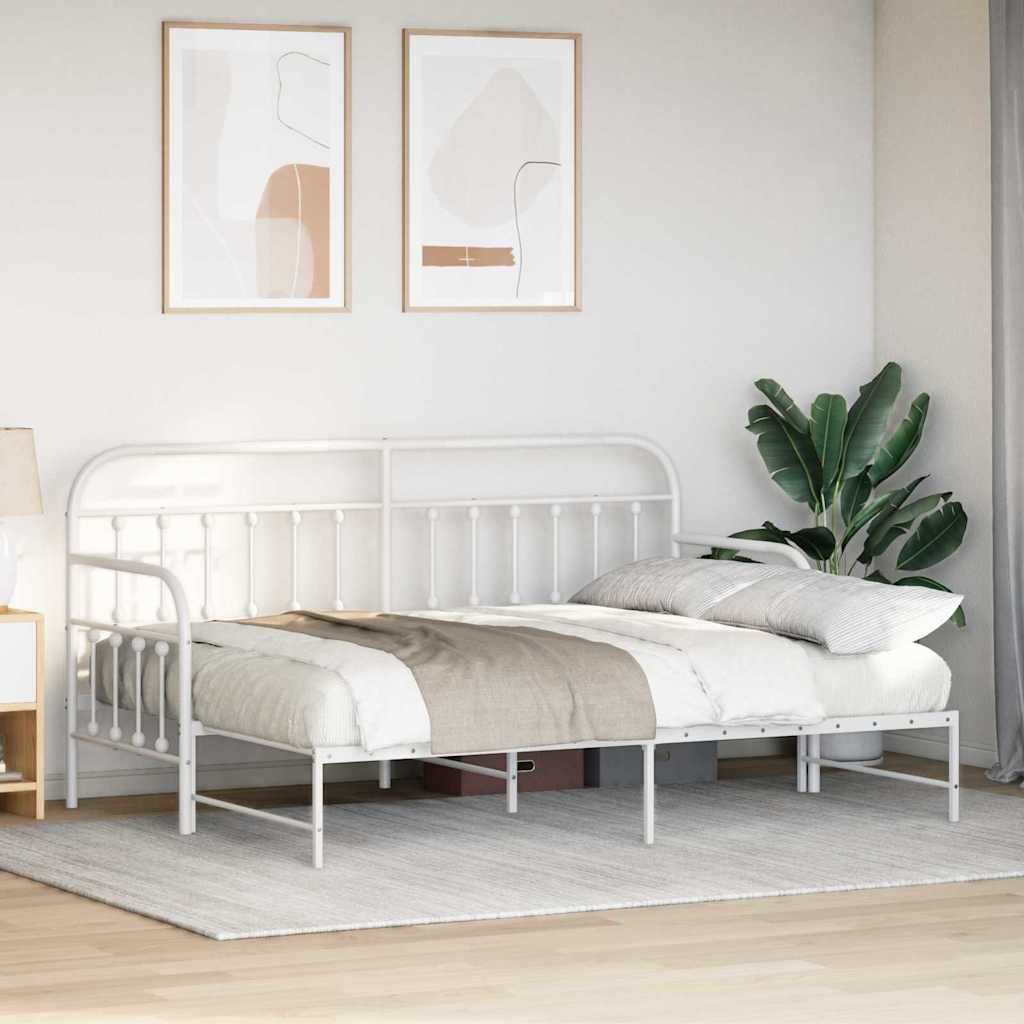 vidaXL Daybed Frame White 80 x 200 cm Powder-Coated Steel