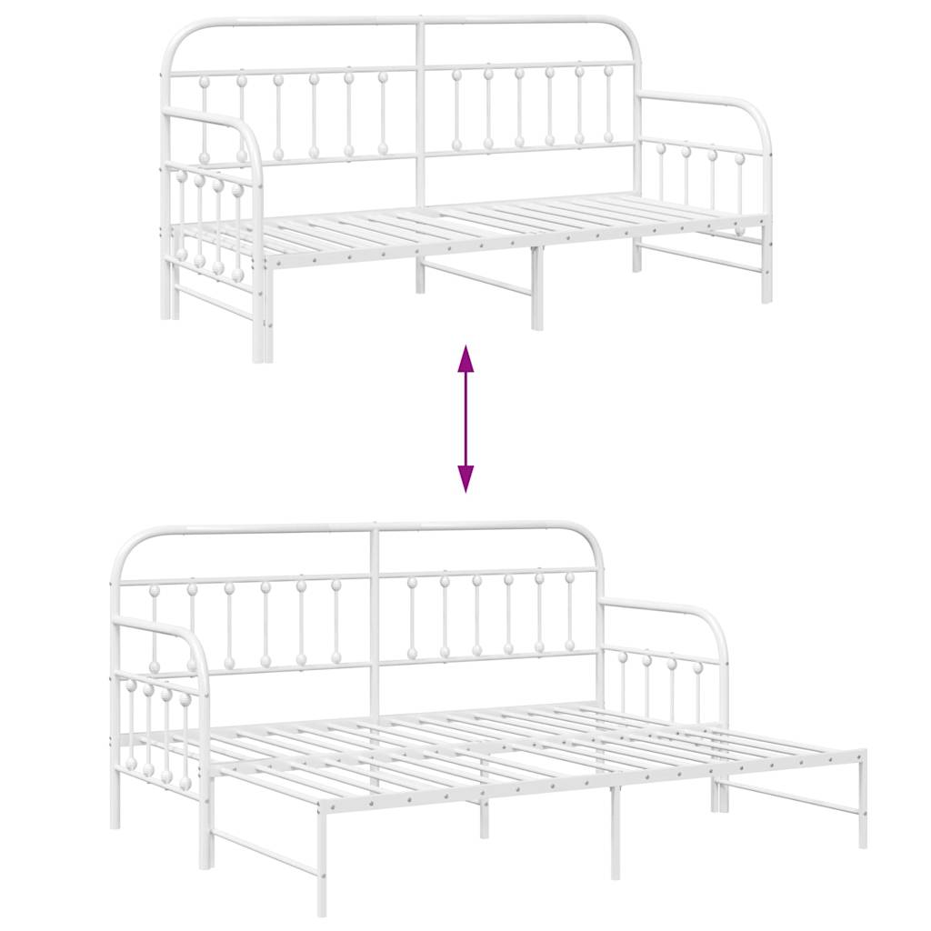 vidaXL Daybed Frame White 80 x 200 cm Powder-Coated Steel