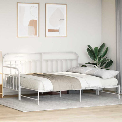 vidaXL Daybed Frame White 90 x 190 cm Powder-Coated Steel