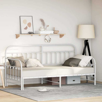 vidaXL Daybed Frame White 90 x 200 cm Powder-Coated Steel