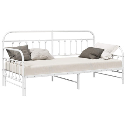 vidaXL Daybed Frame White 90 x 200 cm Powder-Coated Steel