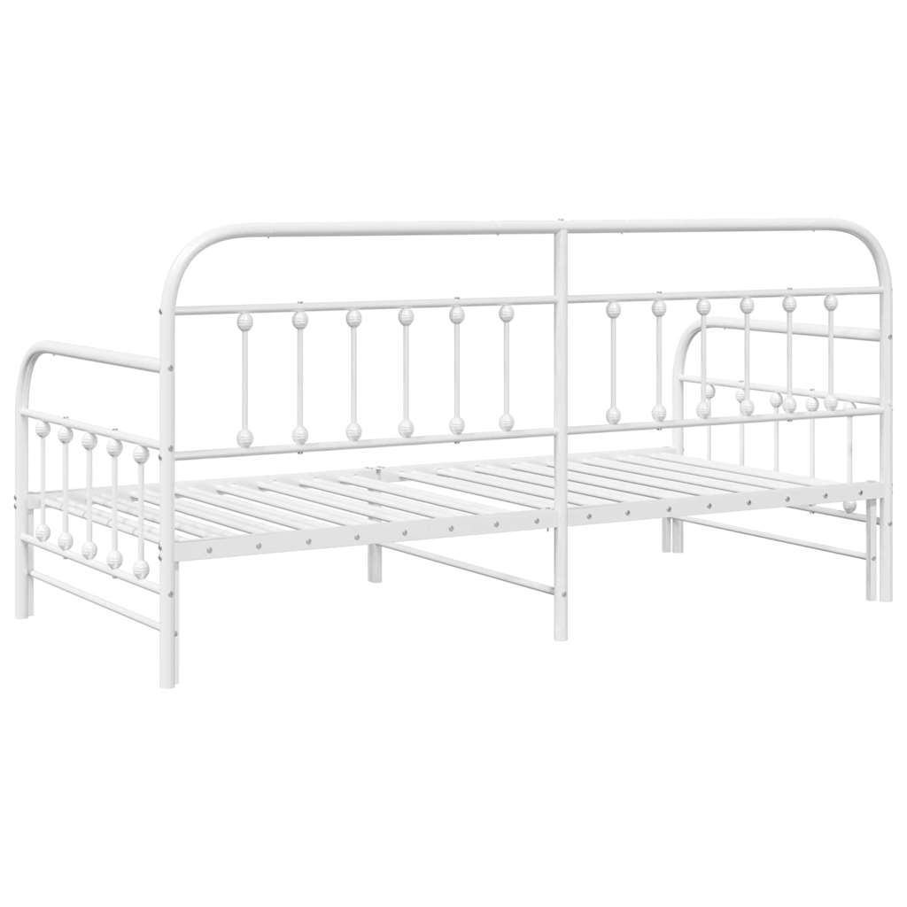 vidaXL Daybed Frame White 90 x 200 cm Powder-Coated Steel