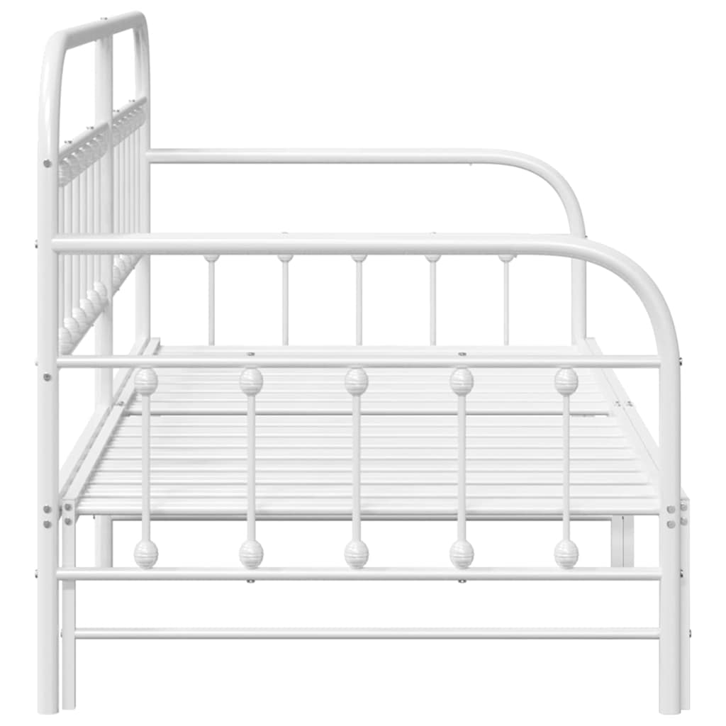 vidaXL Daybed Frame White 90 x 200 cm Powder-Coated Steel
