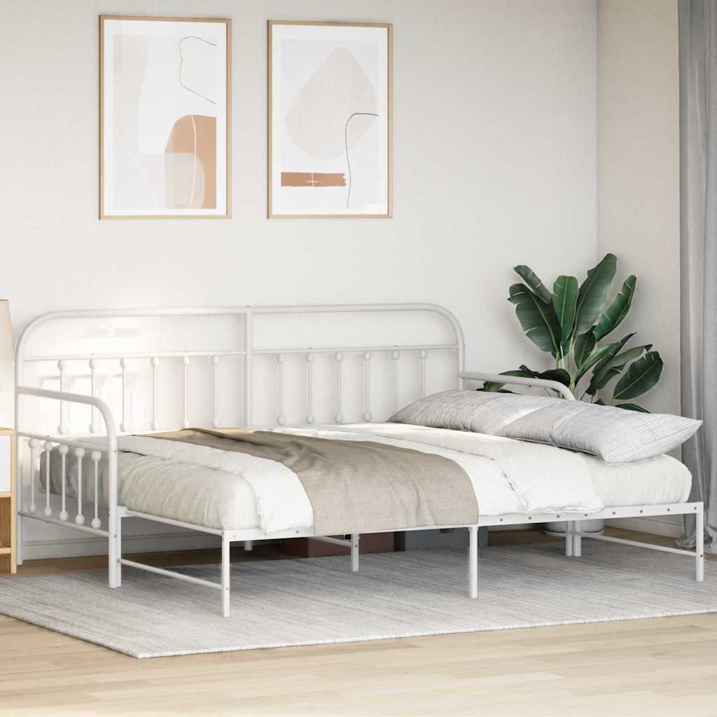 vidaXL Daybed Frame White 100 x 190 cm Powder-Coated Steel