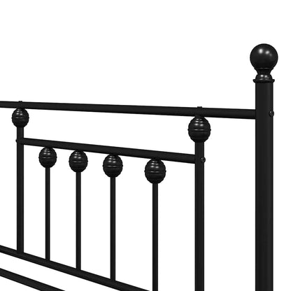 vidaXL Daybed Frame with Headboard Black 90 x 190 cm Steel