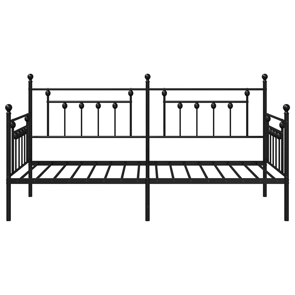 vidaXL Daybed Frame with Headboard Black 90 x 190 cm Steel