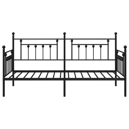 vidaXL Daybed Frame with Headboard Black 90 x 190 cm Steel