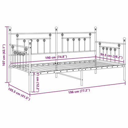 vidaXL Daybed Frame Black 100 x 190 cm Steel
