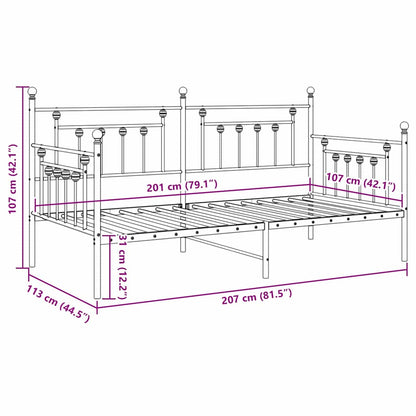vidaXL Daybed Frame Black 107 x 203 cm Steel