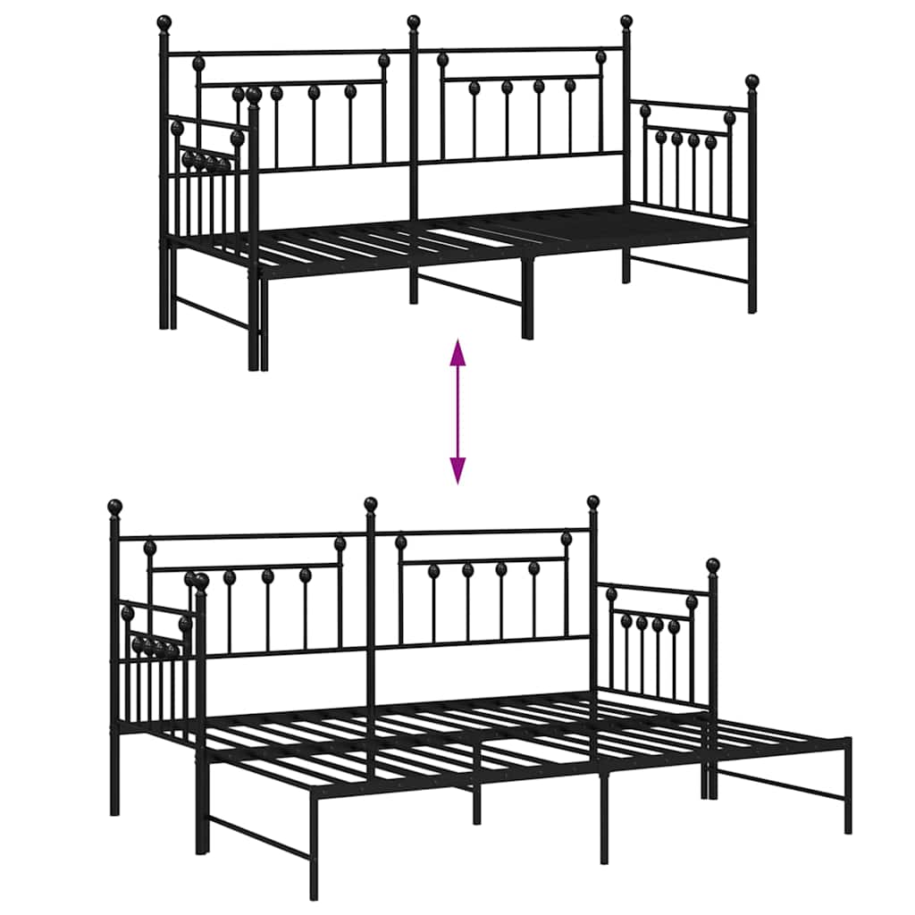 vidaXL Daybed Frame Black 80 x 200 cm Steel