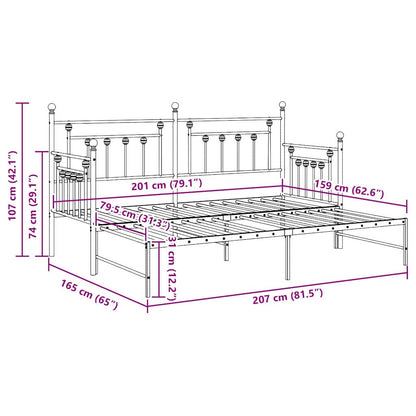 vidaXL Daybed Frame Black 80 x 200 cm Steel