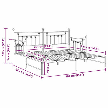 vidaXL Daybed Frame Black 107 x 203 cm Steel