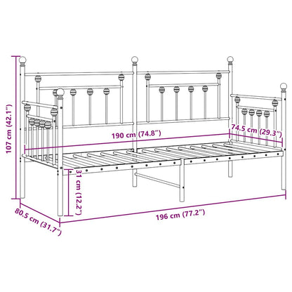 vidaXL Daybed Frame White 75 x 190 cm Steel