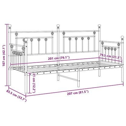 vidaXL Daybed Frame White 80 x 200 cm Steel