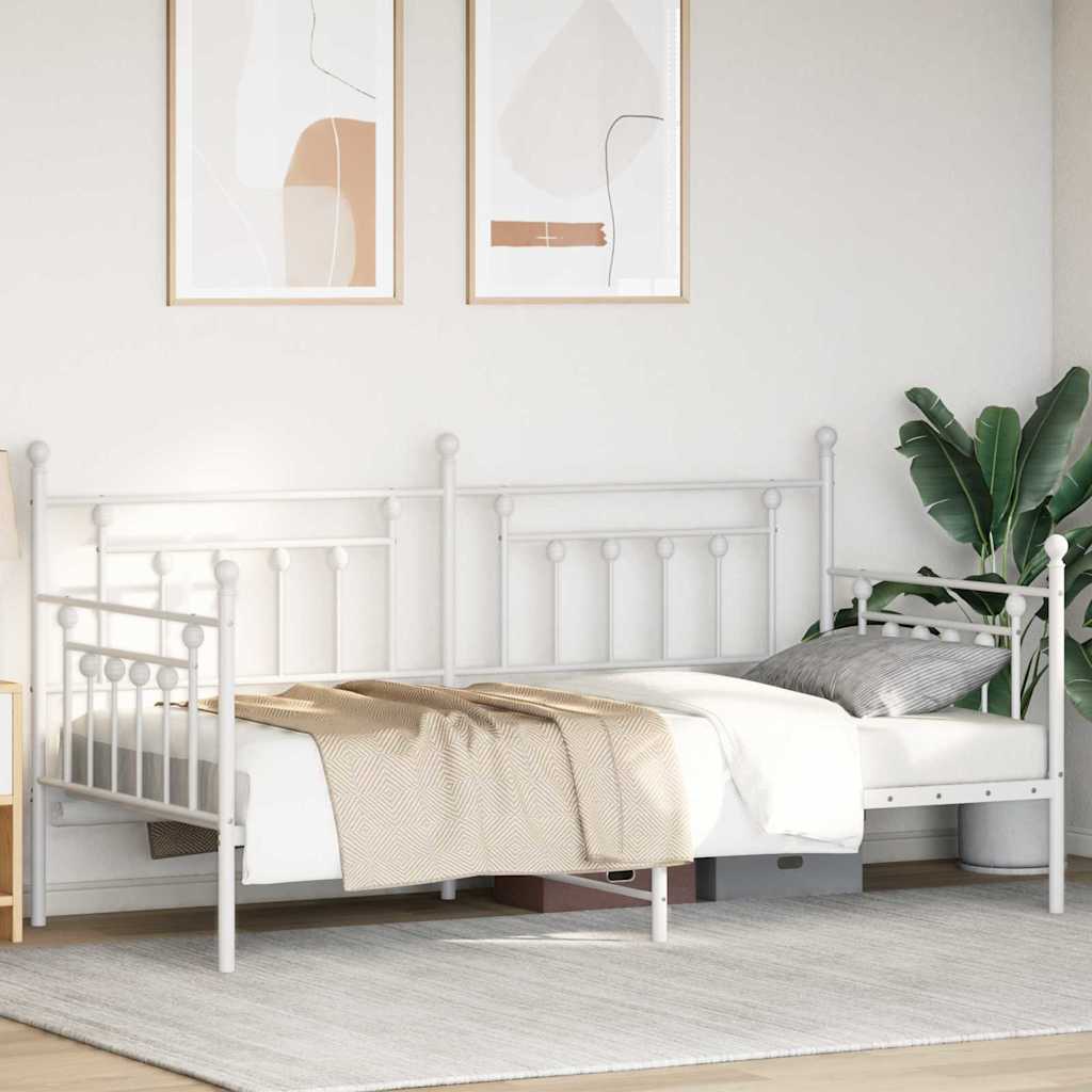 vidaXL Daybed Frame White 100 x 190 cm Steel