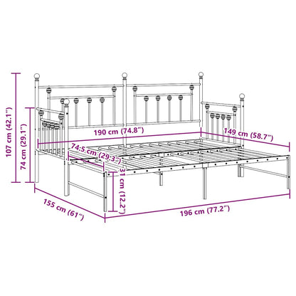 vidaXL Daybed Frame White 75 x 190 cm Steel