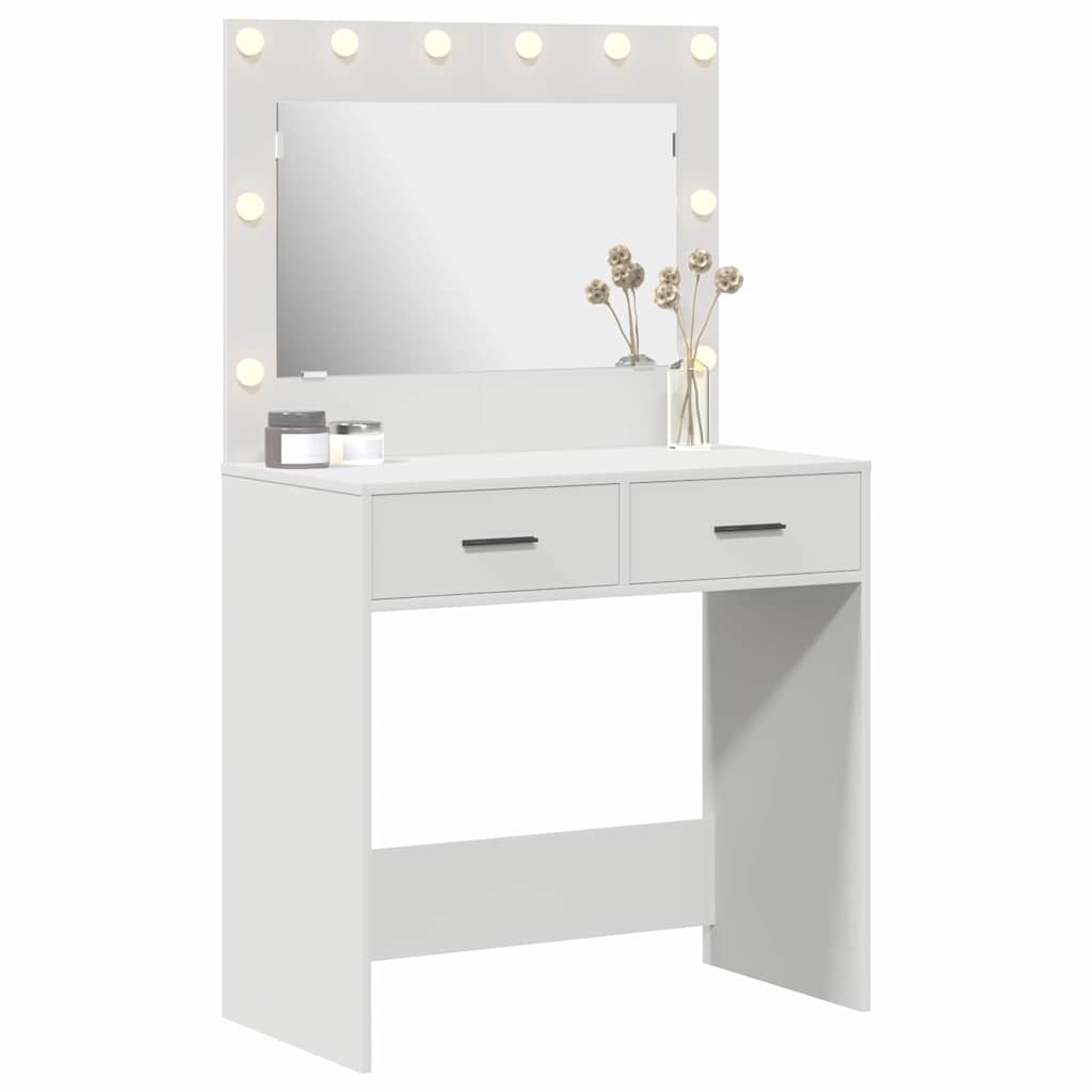vidaXL Dressing Table White 78.5 x 41 x 135 cm Engineered Wood