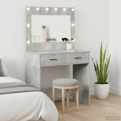 vidaXL Dressing Table Concrete Grey 78.5 x 41 x 135 cm Engineered Wood
