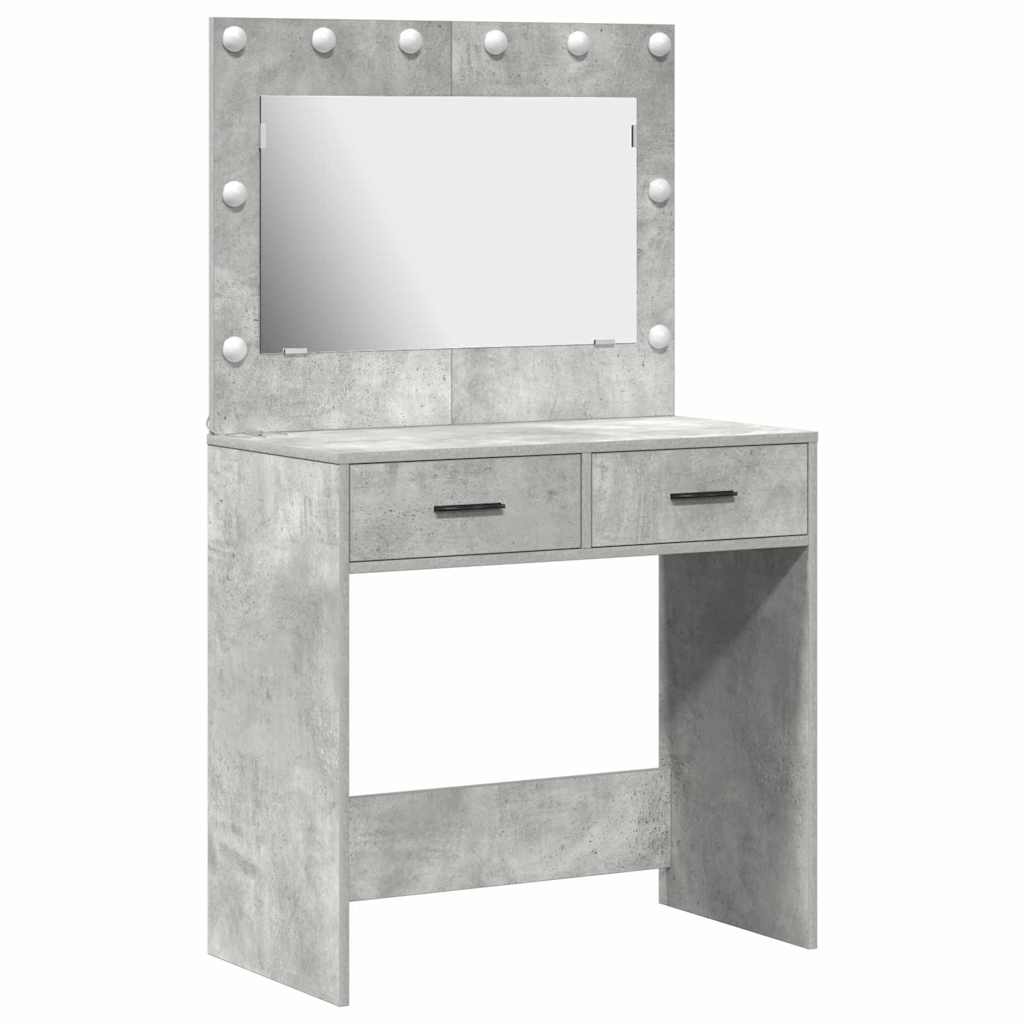vidaXL Dressing Table Concrete Grey 78.5 x 41 x 135 cm Engineered Wood
