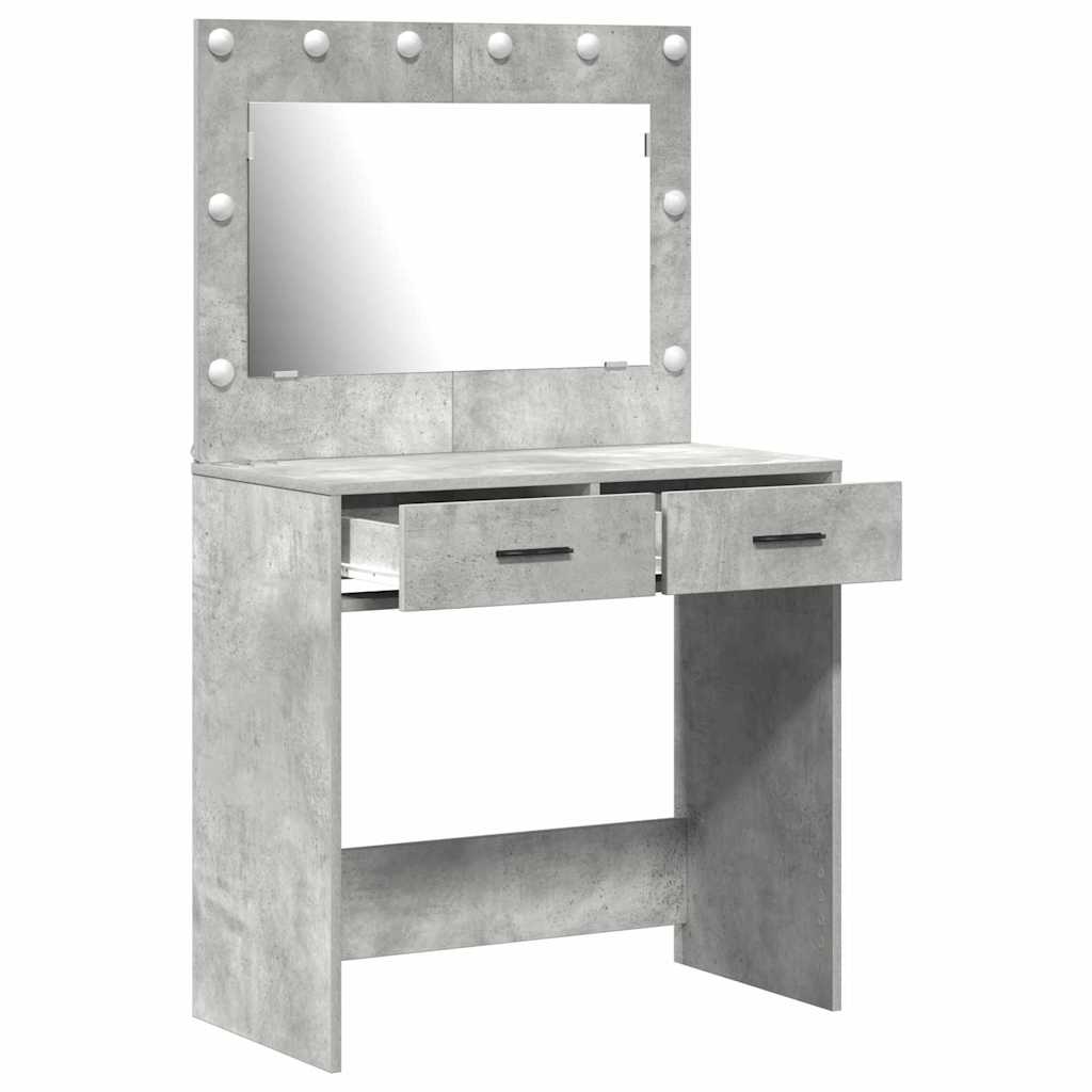 vidaXL Dressing Table Concrete Grey 78.5 x 41 x 135 cm Engineered Wood