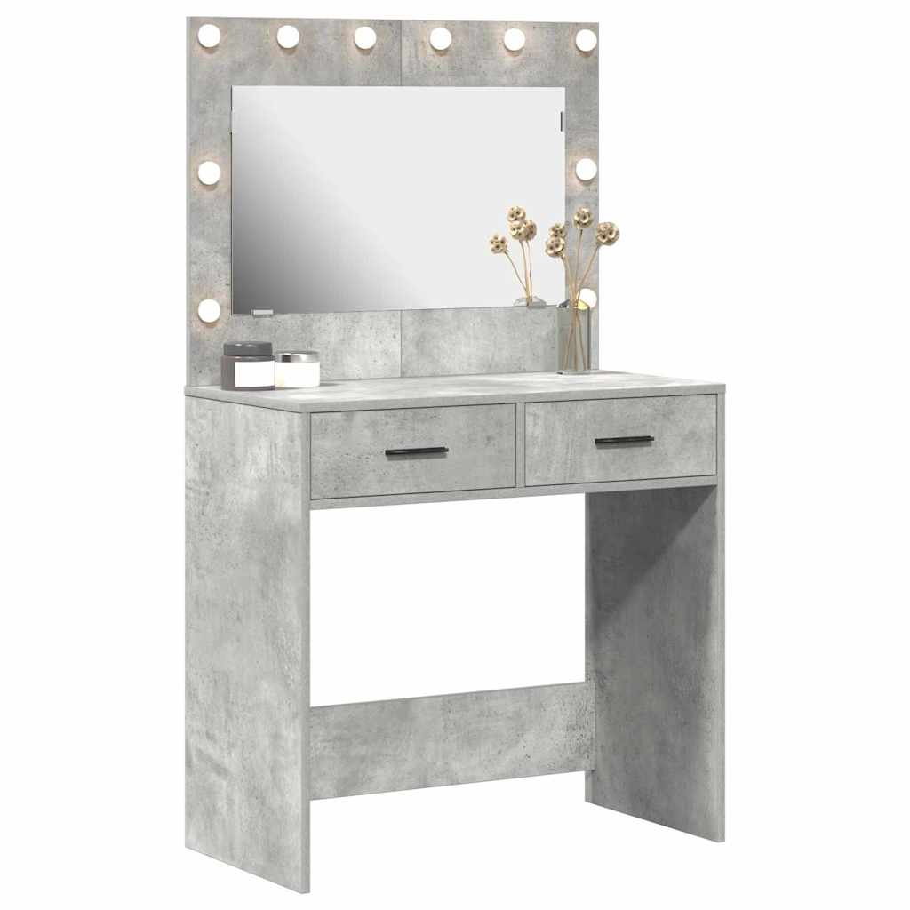 vidaXL Dressing Table Concrete Grey 78.5 x 41 x 135 cm Engineered Wood