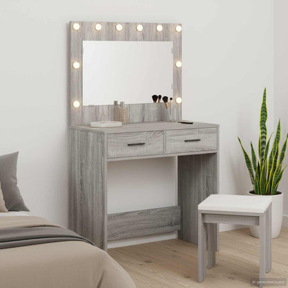 vidaXL Dressing Table Grey Sonoma 78.5 x 41 x 135 cm Engineered Wood