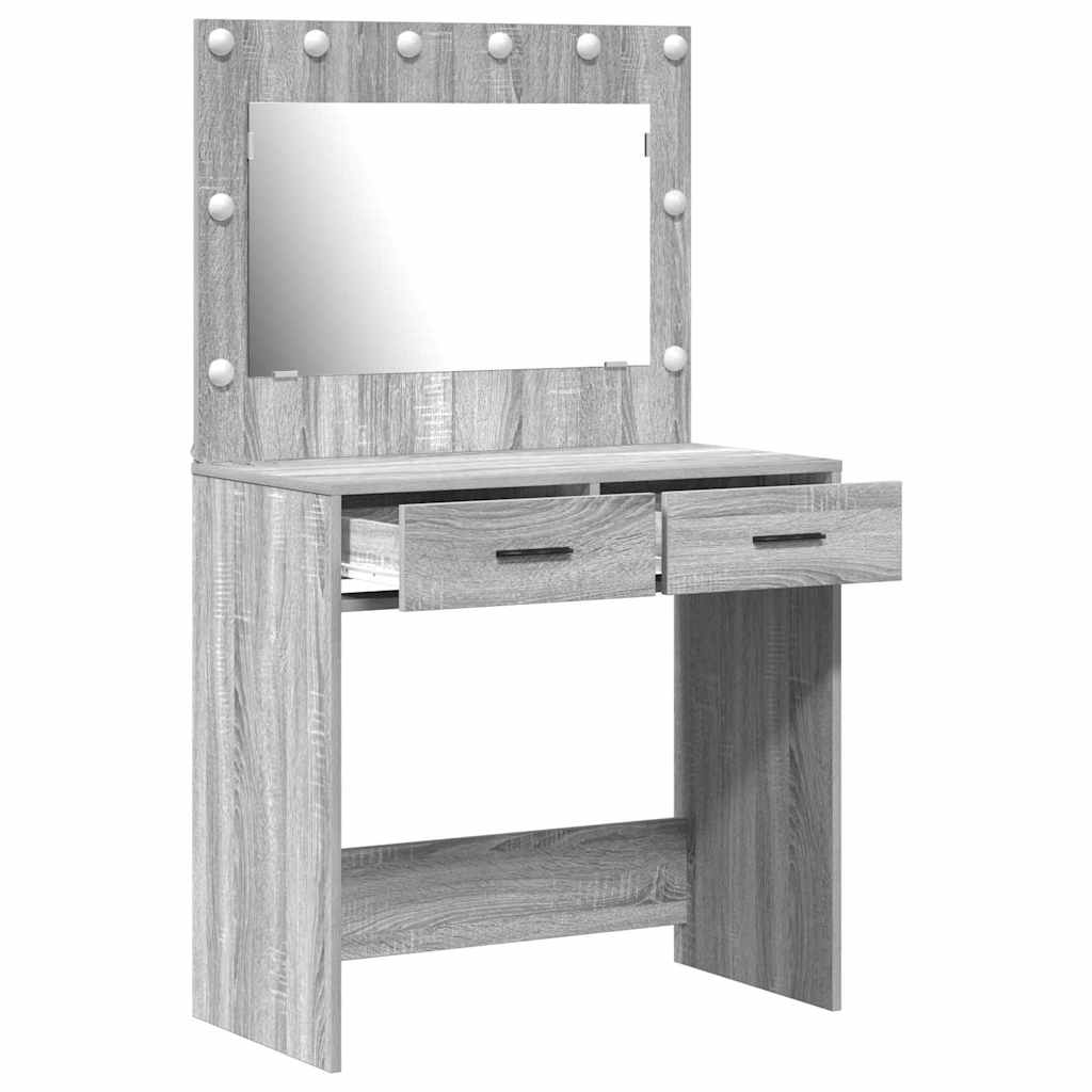 vidaXL Dressing Table Grey Sonoma 78.5 x 41 x 135 cm Engineered Wood