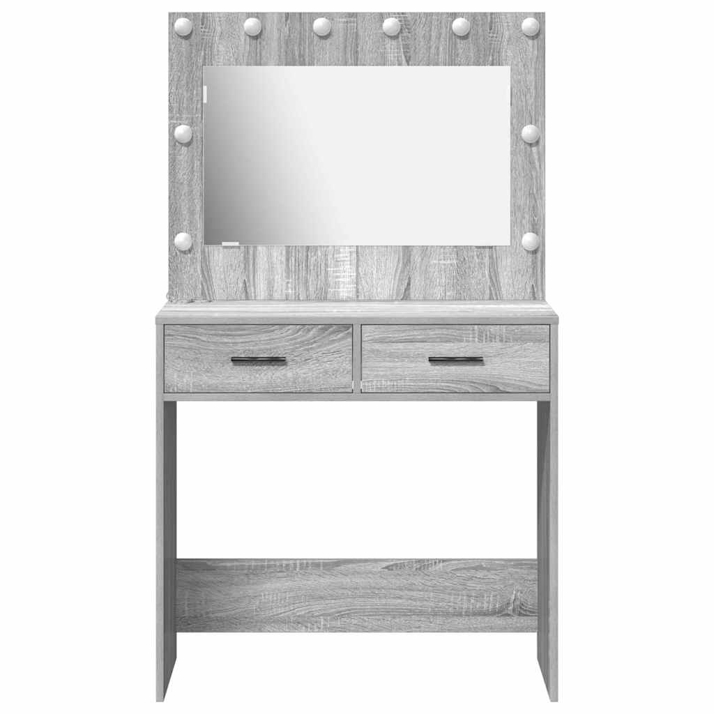 vidaXL Dressing Table Grey Sonoma 78.5 x 41 x 135 cm Engineered Wood