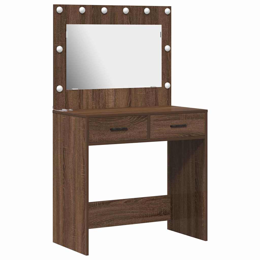 vidaXL Dressing Table Brown Oak 78.5 x 41 x 135 cm Engineered Wood