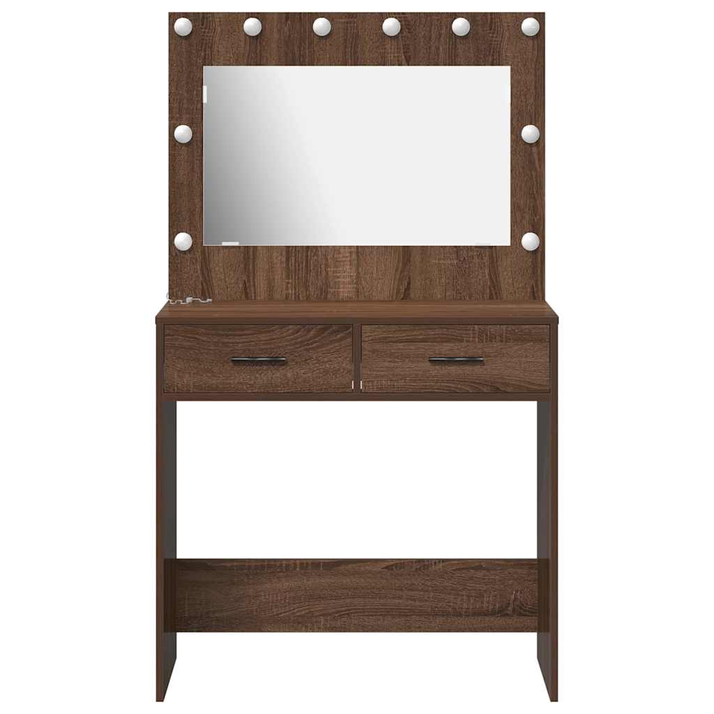 vidaXL Dressing Table Brown Oak 78.5 x 41 x 135 cm Engineered Wood