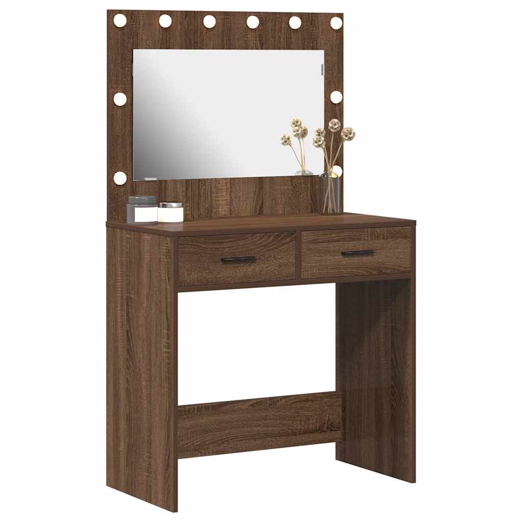 vidaXL Dressing Table Brown Oak 78.5 x 41 x 135 cm Engineered Wood