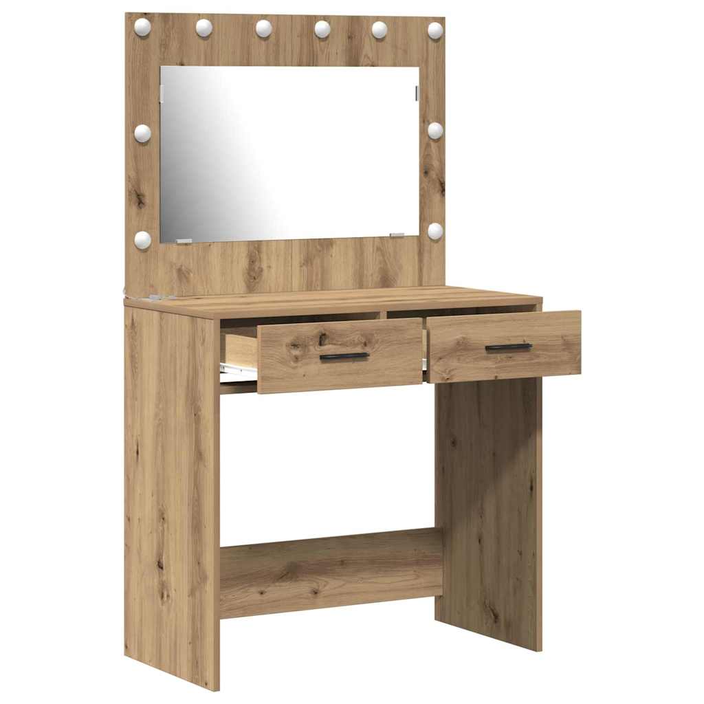 vidaXL Dressing Table Artisan Oak 78.5 x 41 x 135 cm Engineered Wood