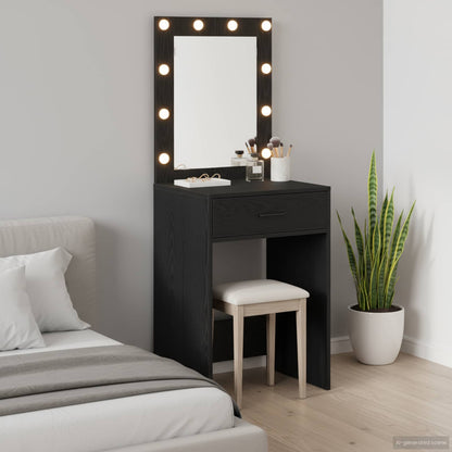 vidaXL Dressing Table Black Oak 50 x 41 x 135 cm Engineered Wood