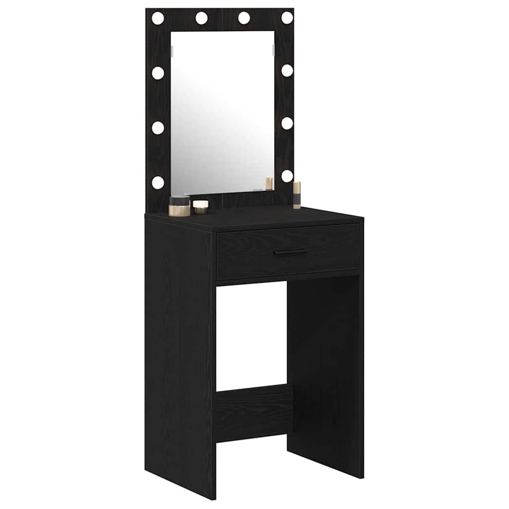 vidaXL Dressing Table Black Oak 50 x 41 x 135 cm Engineered Wood