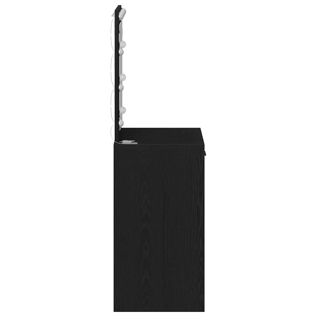 vidaXL Dressing Table Black Oak 50 x 41 x 135 cm Engineered Wood