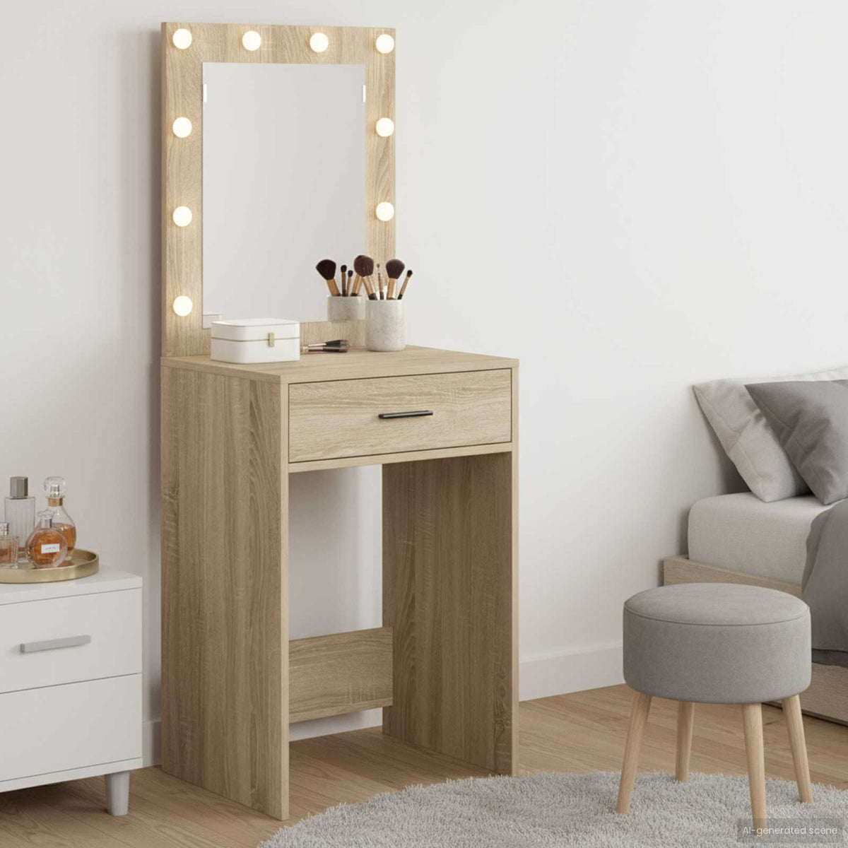 vidaXL Dressing Table Sonoma Oak 50 x 41 x 135 cm Engineered Wood