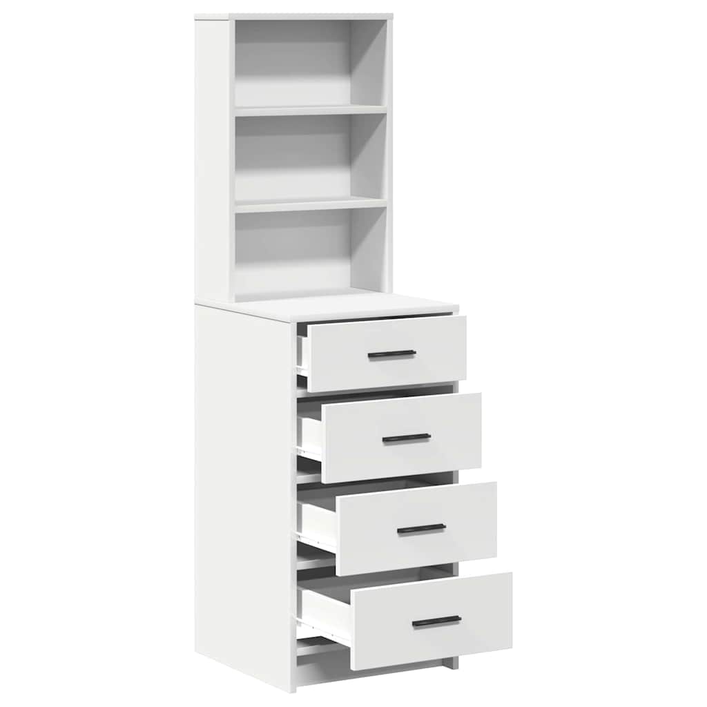vidaXL Highboard with Drawer White 40 x 41 x 135 cm Engineered wood