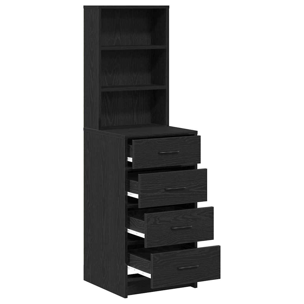 vidaXL Highboard Black oak 40 x 41 x 135 cm Engineered wood
