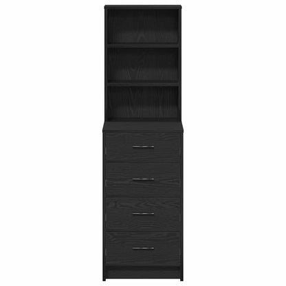 vidaXL Highboard Black oak 40 x 41 x 135 cm Engineered wood