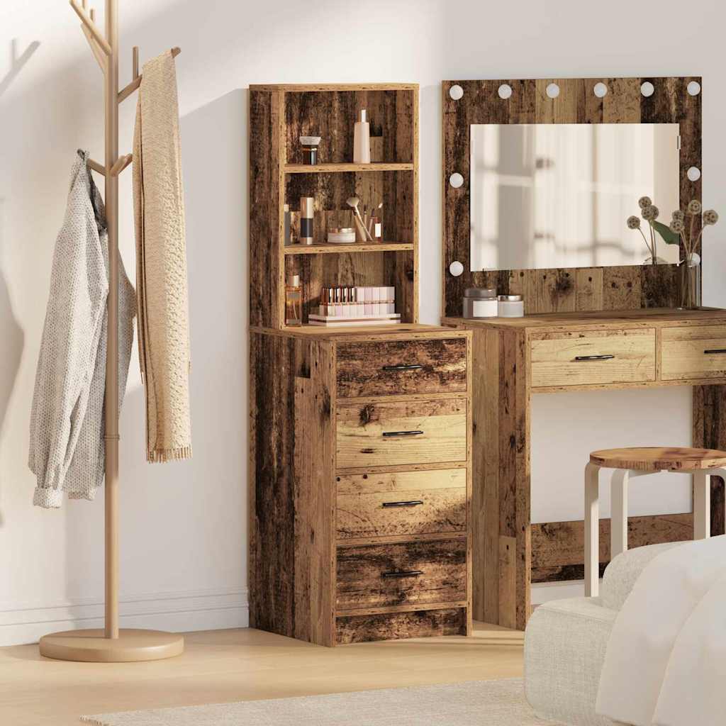 vidaXL Highboard with Drawer Old wood 40 x 41 x 135 cm Engineered wood