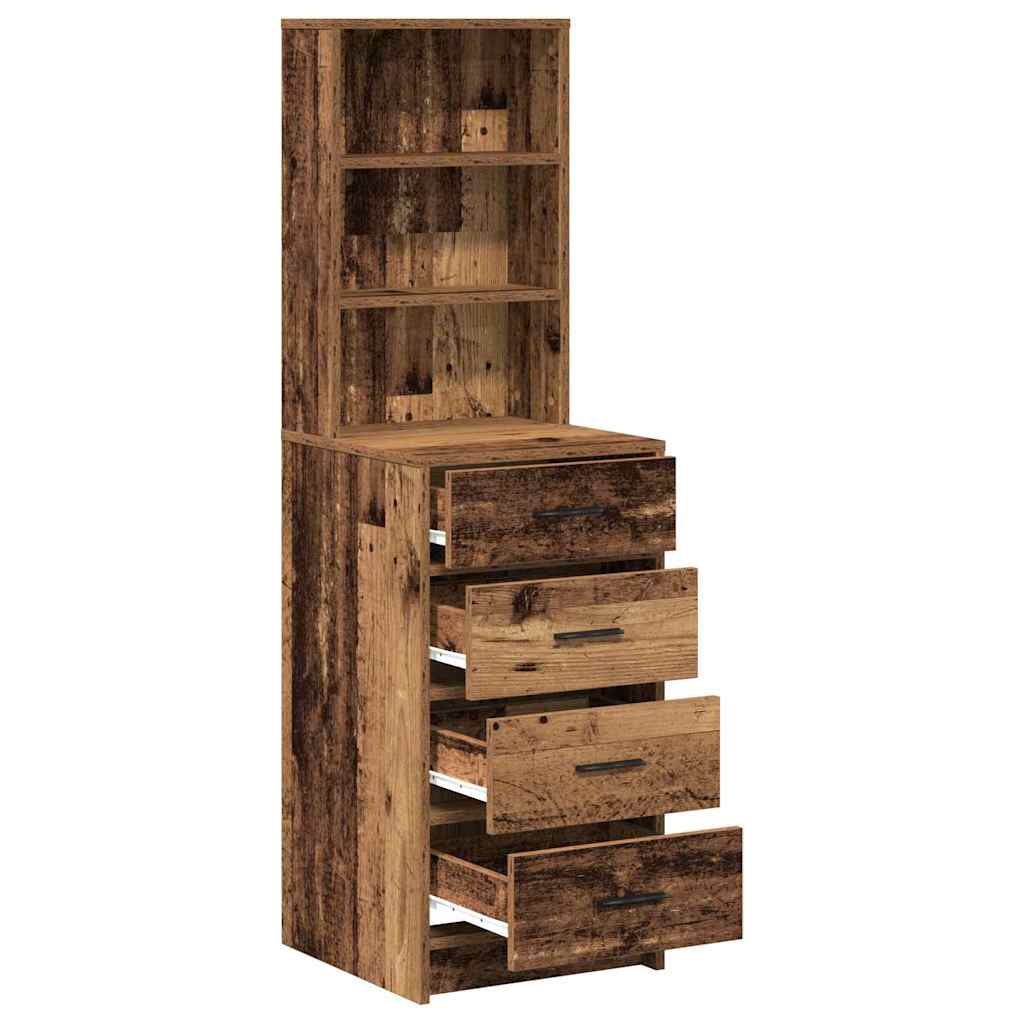 vidaXL Highboard with Drawer Old wood 40 x 41 x 135 cm Engineered wood
