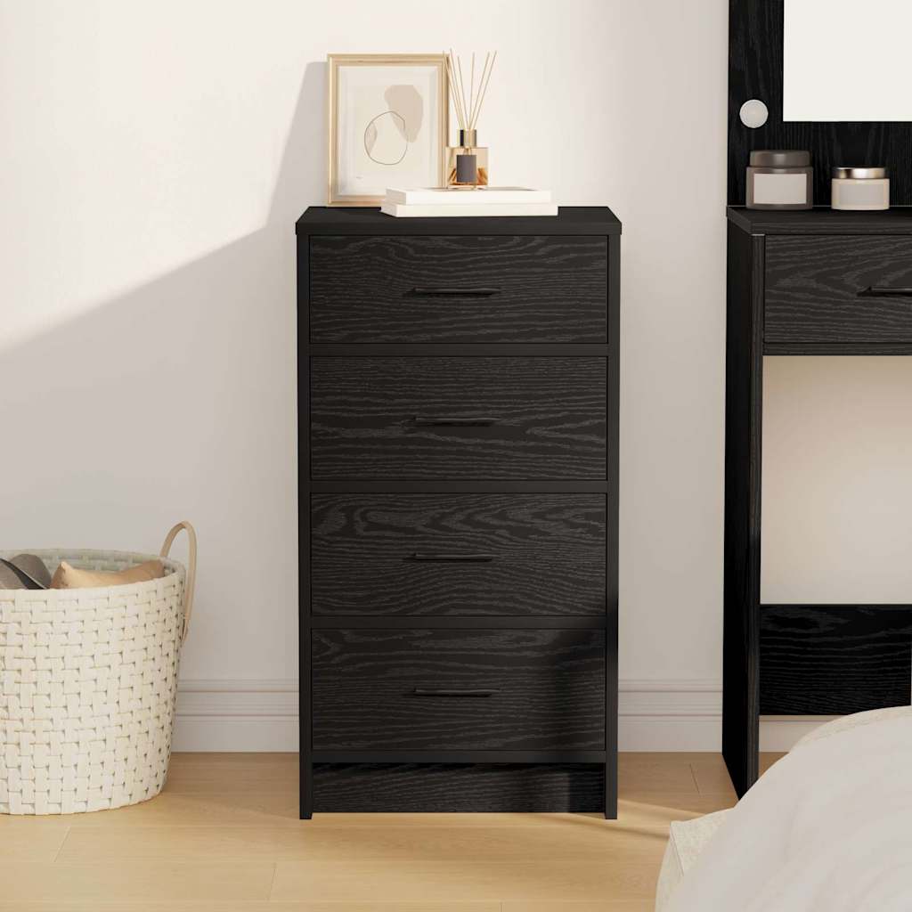 vidaXL Sideboard with Drawer Black oak 40 x 41 x 75 cm Engineered wood