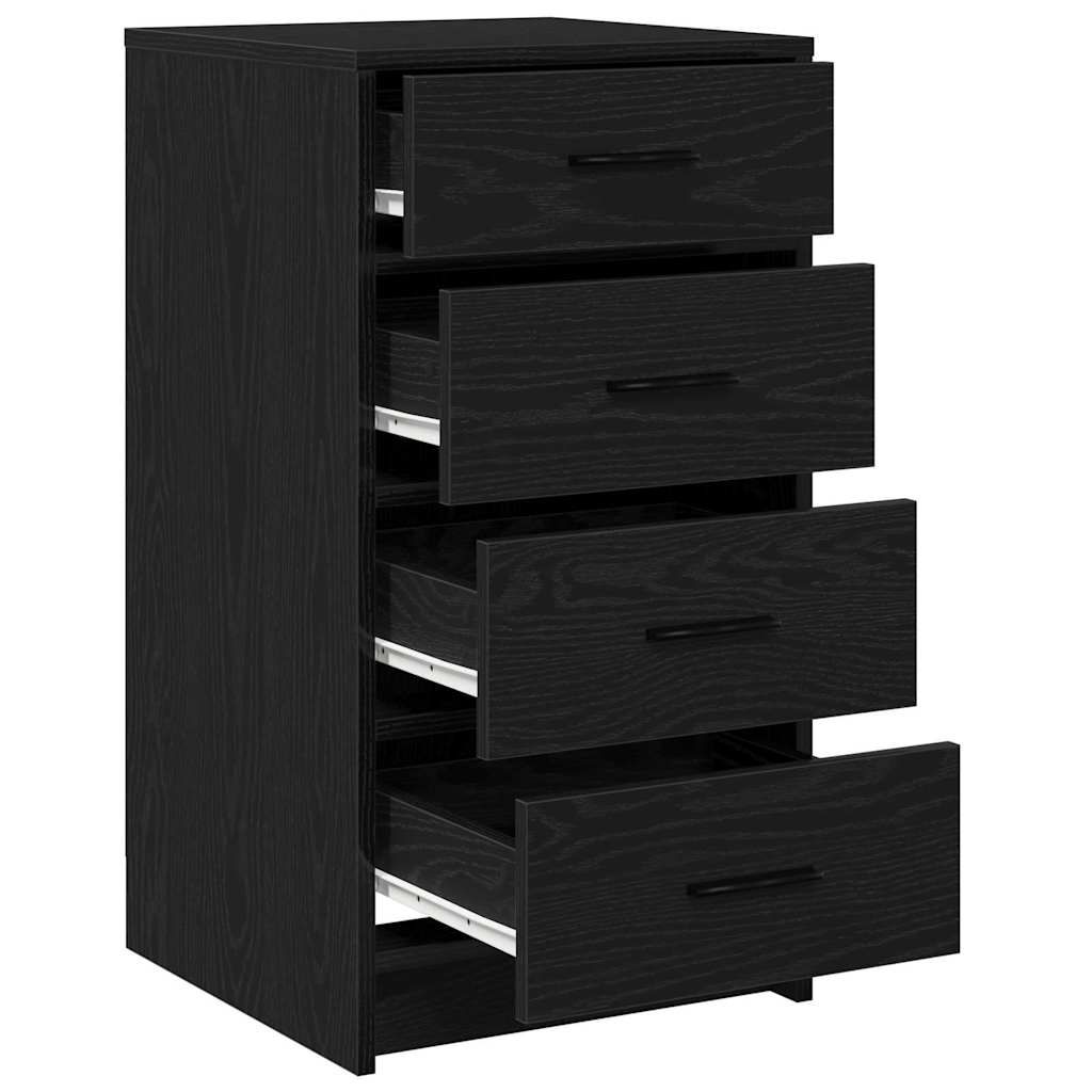 vidaXL Sideboard with Drawer Black oak 40 x 41 x 75 cm Engineered wood