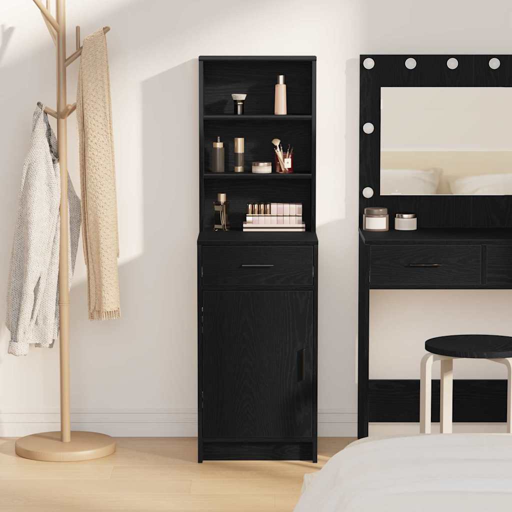 vidaXL Highboard Black Oak 40 x 40.5 x 135 cm Engineered Wood