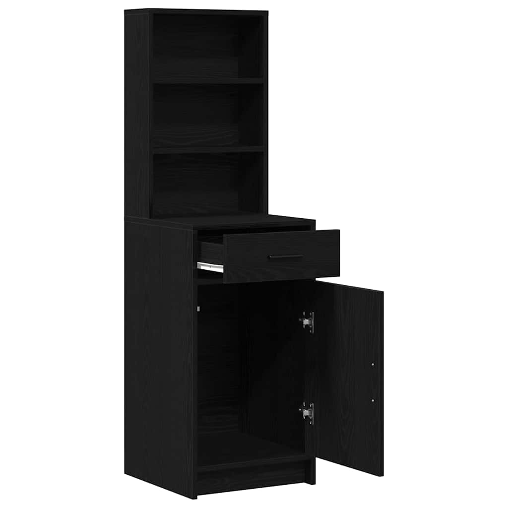 vidaXL Highboard Black Oak 40 x 40.5 x 135 cm Engineered Wood