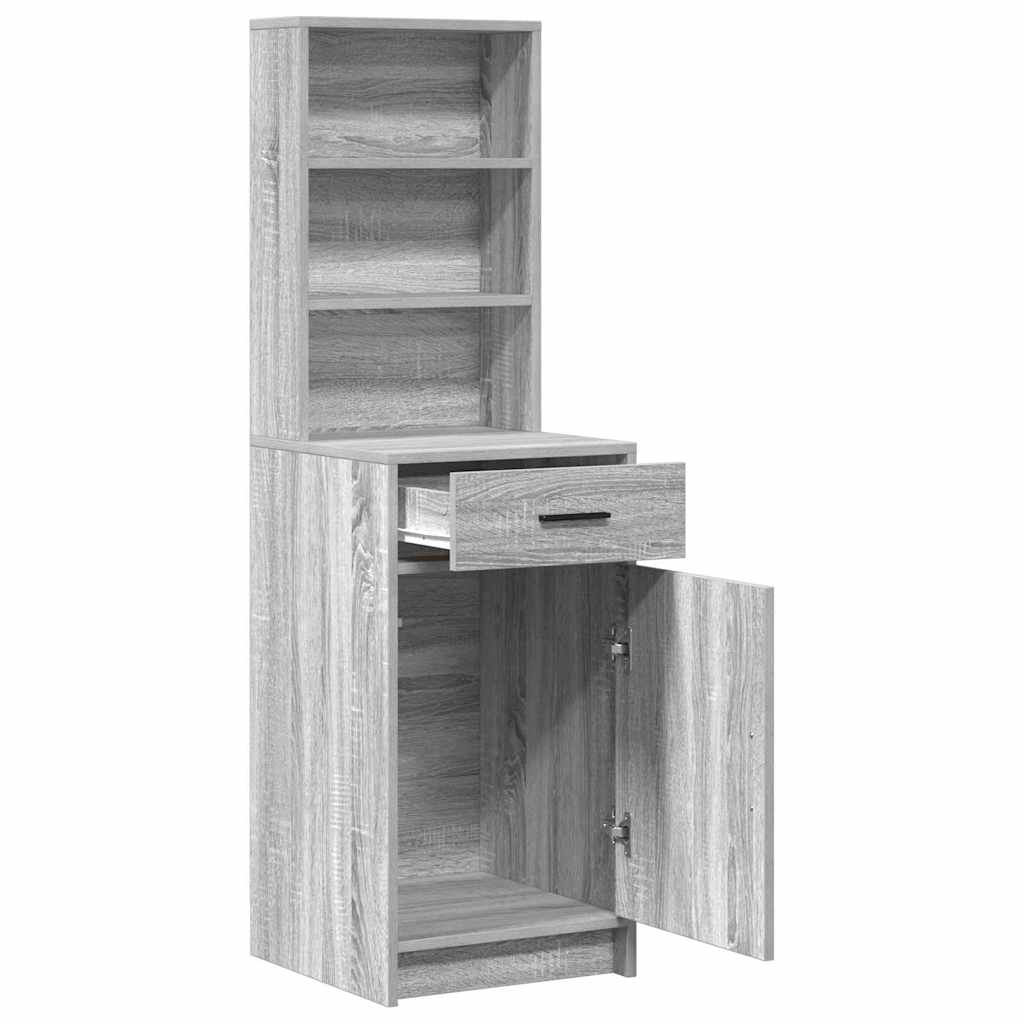 vidaXL Highboard Grey Sonoma 40 x 40.5 x 135 cm Engineered Wood