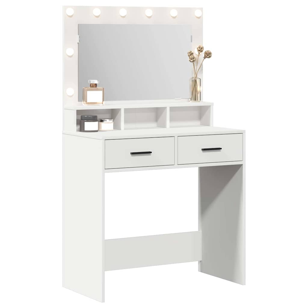 vidaXL Dressing Table White 79 x 41 x 135 cm Engineered Wood